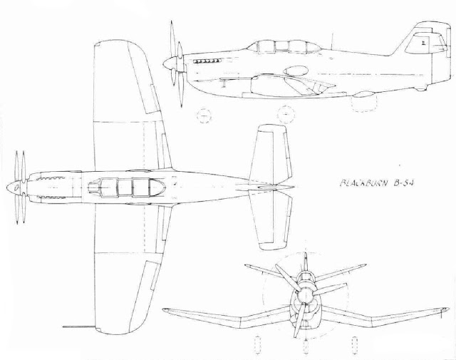 Blackburn B-54 three view drawing