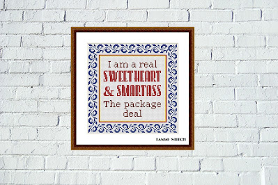 Sweetheart funny sassy sarcastic quote cross stitch pattern