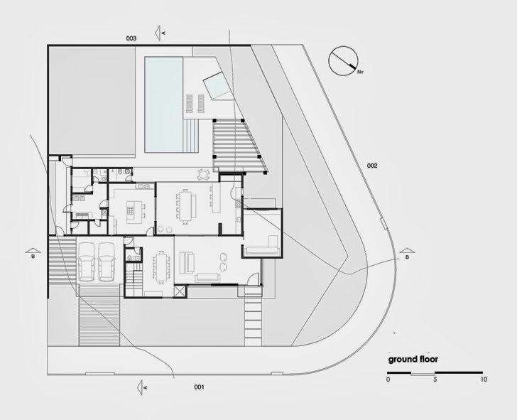 Ground floor plan of Modern Atenas 038 House by Dayala + Rafael Arquitetura
