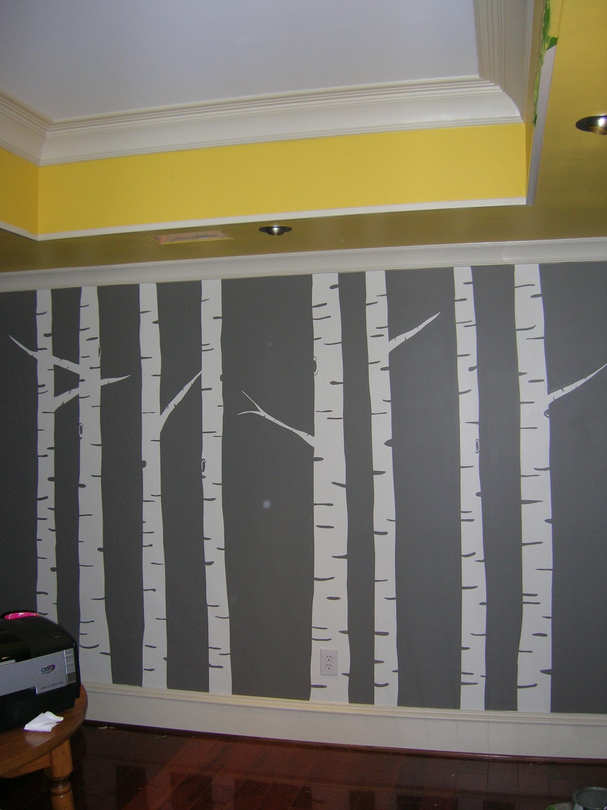 Priss This DIY Painted Birch Tree Wall Forest Mural