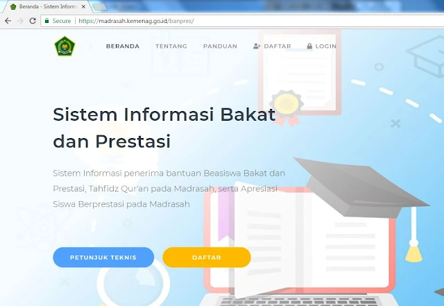 Direktorat KSKK Madrasah Ditjen Pendidikan Islam Kementerian Agama telah meluncurkan aplik https://madrasah.kemenag.go.id/banpres/ Sistem Informasi Bakat dan Prestasi Kemenag