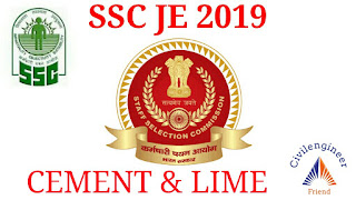 SSC JE 2019 Question and Answers for cement & lime