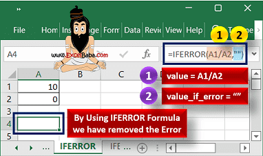 Example of IFERROR Function in Excel