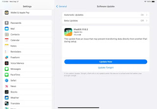 The data transfer problem has been fixed by Apple for all compatible iPhones and iPads