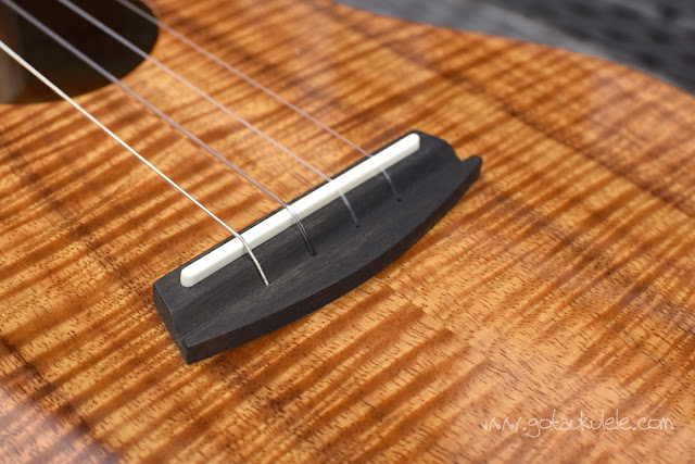 Kala Elite Koa Tenor Ukulele bridge