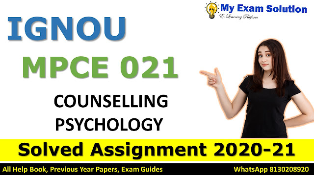 MPCE 013 PSYCHOTHERAPEUTIC METHODS Solved Assignment 2020-21