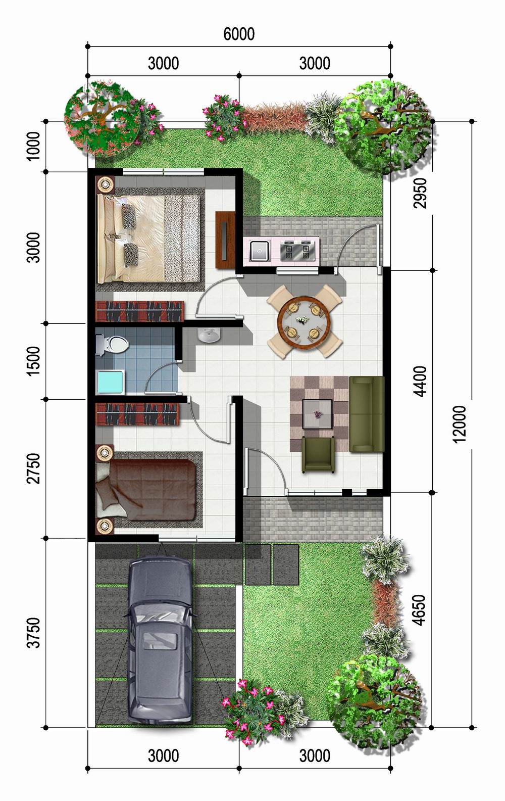 Denah Rumah Minimalis 2 Lantai Ukuran 10x8 Desain Rumah