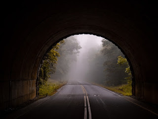 A road going through a tunnel