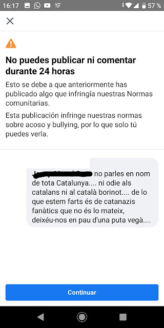Facebook, Barcelona, censura