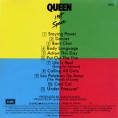 Album Cover (back): Hot Space / Queen