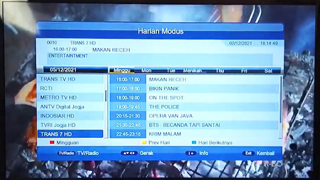 Fitur EPG Set Top Box Matrix Apple Kuning DVB-T2 TV Digital