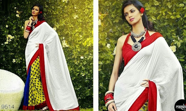 Sarees With Beautifull Blouses multi colored