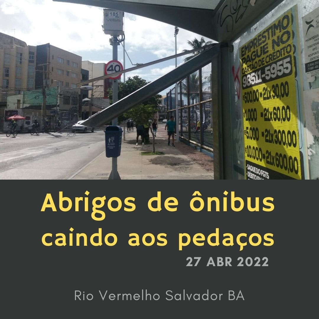 Abrigo de ônibus da Paciência aos pedaços