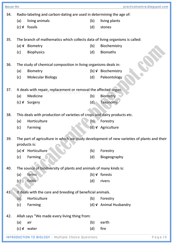 introduction-to-biology-mcqs-biology-9th-notes