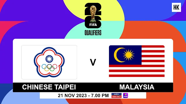 Chinese Taipei vs Malaysia, Info Siaran Langsung Live Streaming Kelayakan Piala Dunia