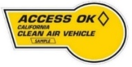Yellow Clean Air Vehicle (CAV) decal