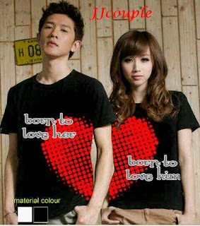 Born to love (hitam) , kaos couple korea