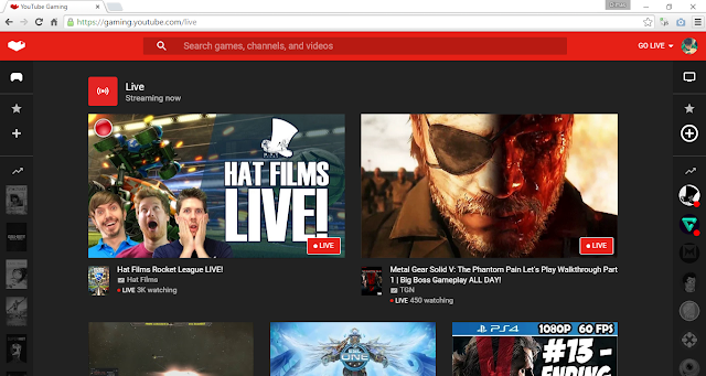 Youtube Gaming Live Streaming
