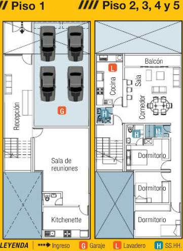 PLANOS DE DEPARTAMENTOS CON GARAJES EN 160M2 by planosdecasas10.blogspot.com