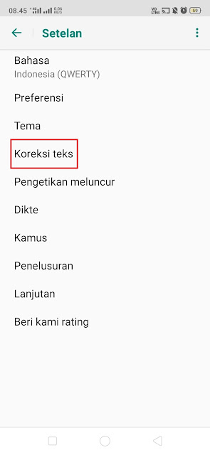 koreksi teks