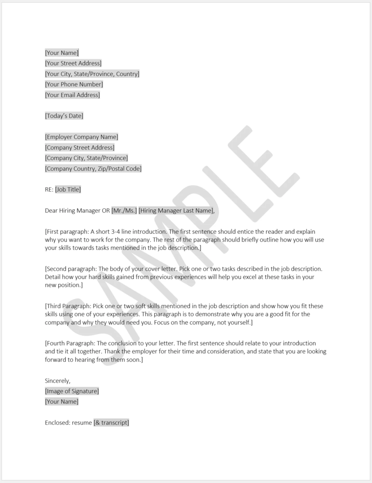 Cover Letter TEMPLATE to download and copy/paste
