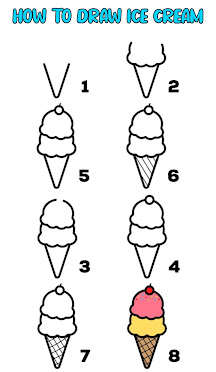 How to draw ice cream easy step by step