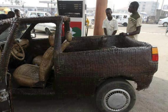 car made with straws in Nigeria