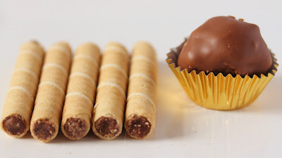 Hazelnut wafer biscuits and a homemade Chocolate Orange Ferrero Rocher