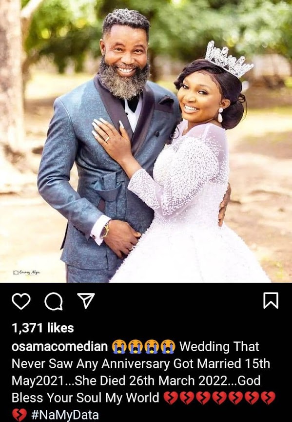 Wedding that never saw any anniversary- Comedian Osama mourns as he loses his wife
