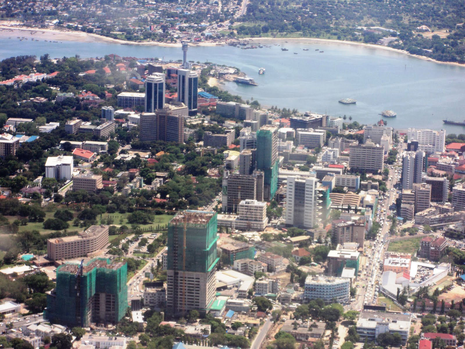 An aerial view of the Dar es Salaam city.