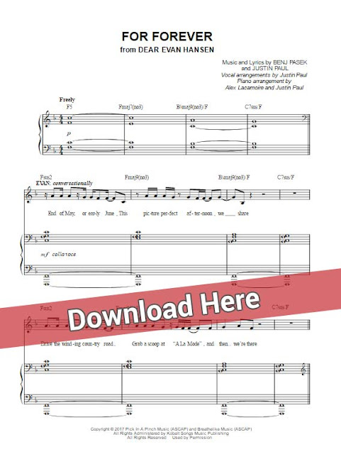 dear evan hansen, for forever, sheet music, piano notes, chords, transpose, composition, klavier noten, akkorden, how to play, tutorial