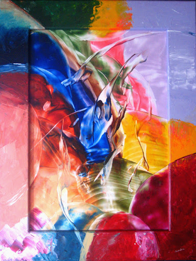 Rainbow Color Art by Sandra Illing - Original Encaustic Painting