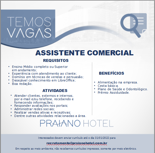 ASSISTENTE COMERCIAL