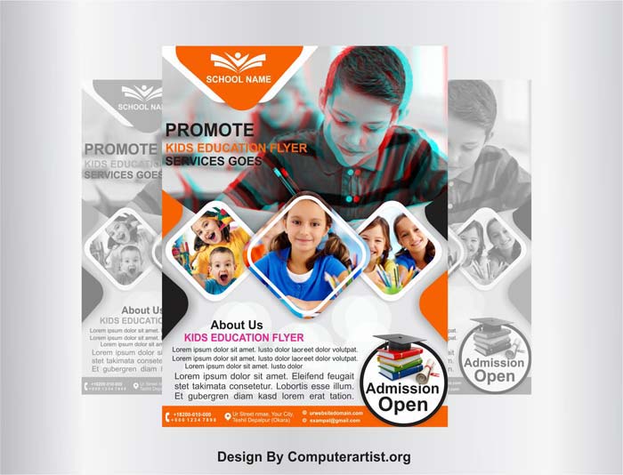 School Pamphlet Design free  Download  PSD and Cdr  File  