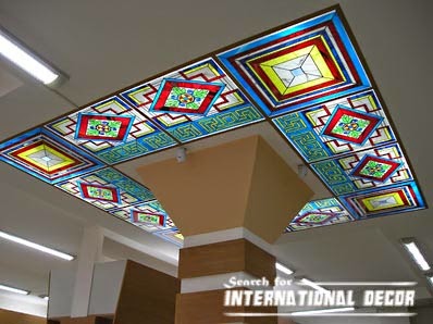 stained glass ceiling,stained glass panels,stained glass in the interior