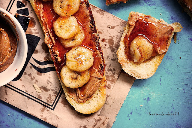 how to make Peanut Butter and Caramelized Banana Toast recipe and preparation