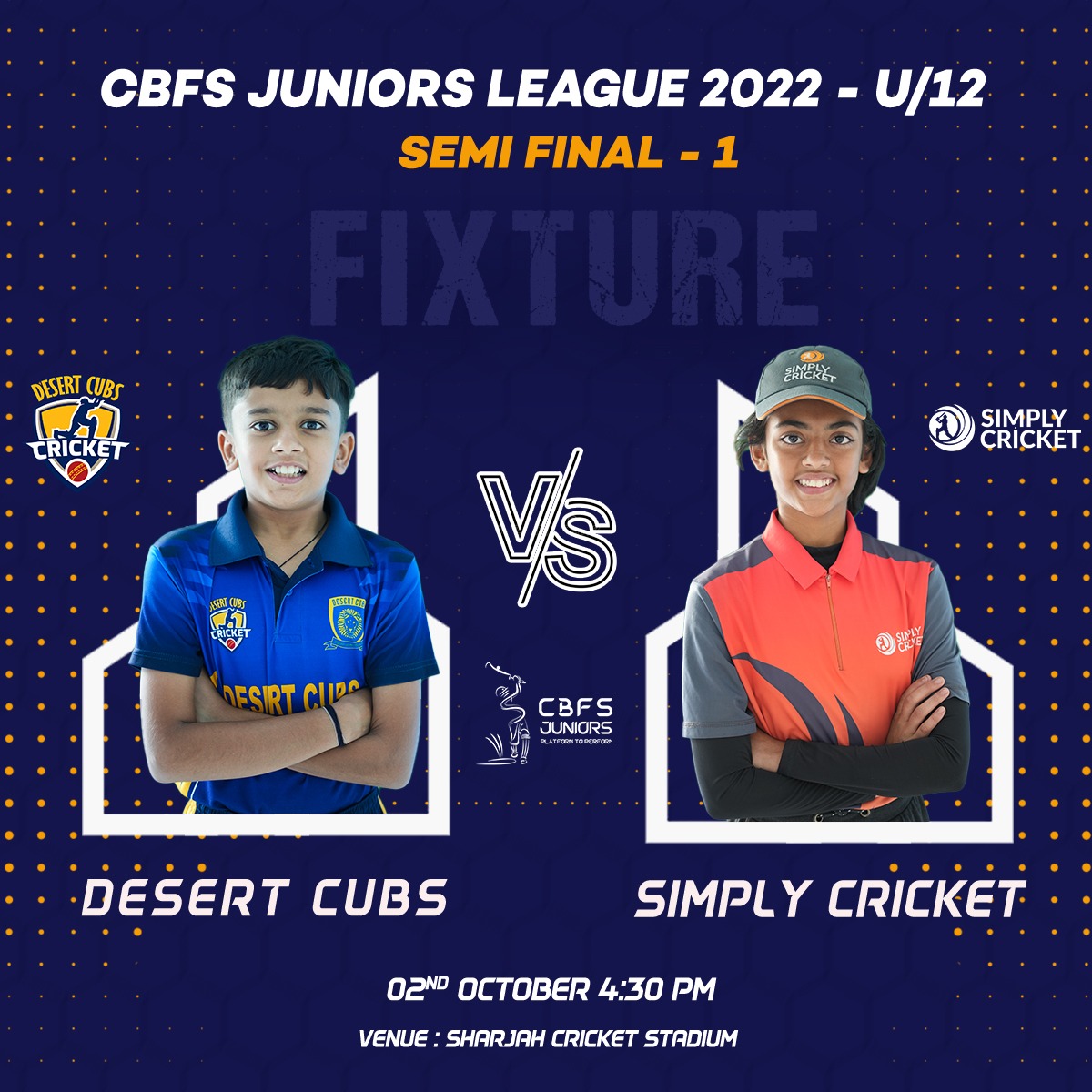 Viyaan Masalawalas half century and Ishaan Garges three wicket-spell steer Desert Cubs Under-12 team into the final of the CBFS Juniors Under-12 tournament