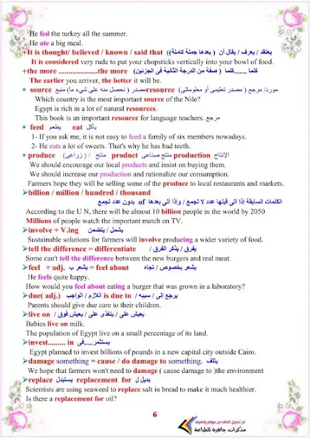 مراجعة انجليزي تانية ثانوي ترم اول بالاجابات PDF