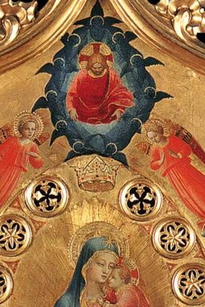 Imagen: Virgen de la Estrella, detalle rayos sobre aureola. Fra Angelico.