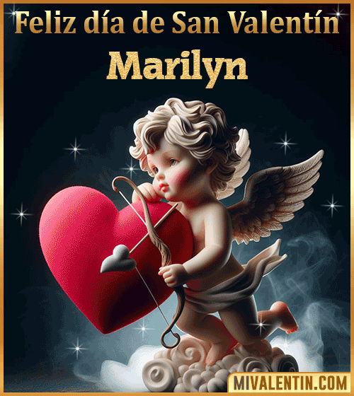 Gif de cupido feliz día de San Valentin Marilyn