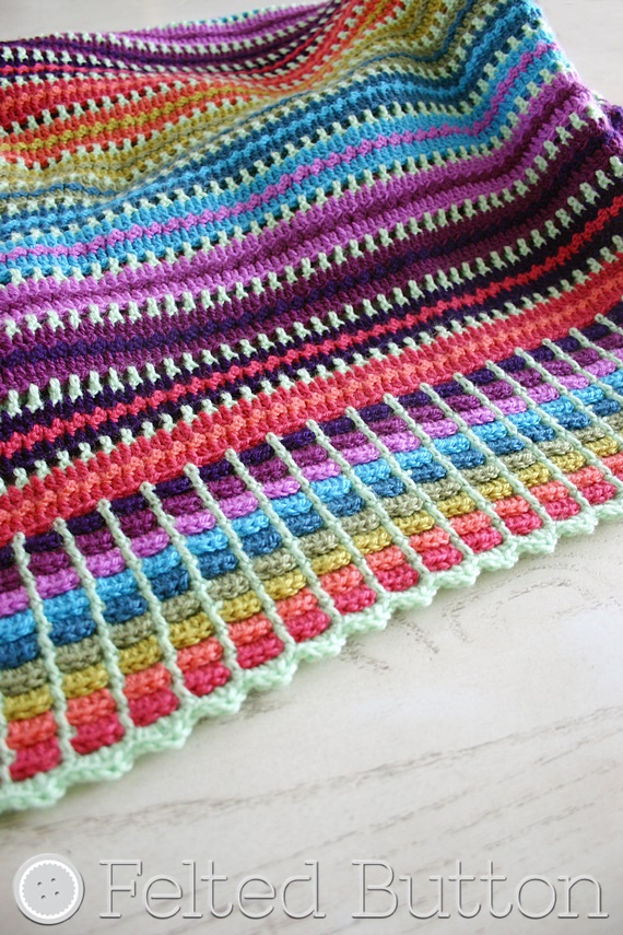 Skittles Blanket - FREE crochet pattern by Felted Button