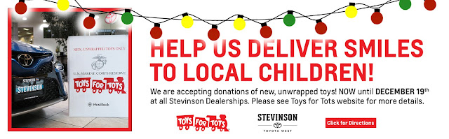 Donate to Toys for Tots at Stevinson Toyota West. 