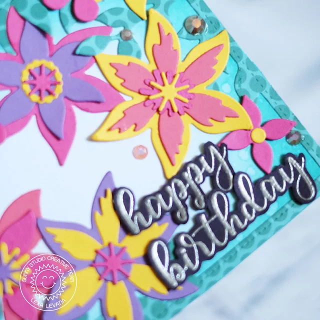 Sunny Studio Stamps: Botanical Backdrop Dies Everyday Greetings Happy Birthday Card by Lexa Levana 