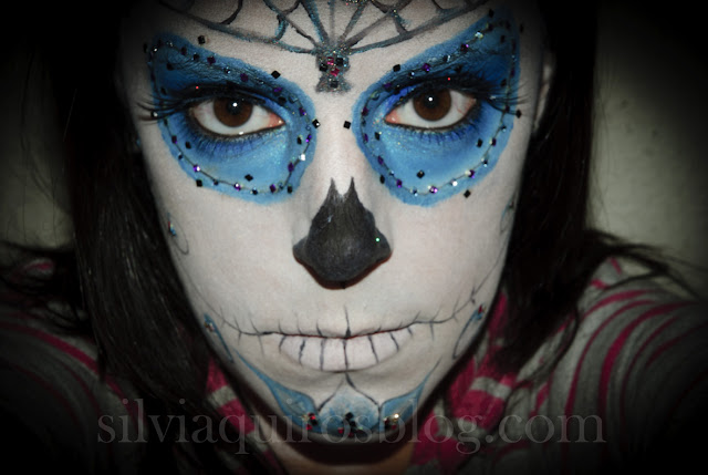 Maquillaje Halloween 15: Calavera Mexicana, Halloween Make-up 15: Mexican Skull, efectos especiales, special effects, Silvia Quirós