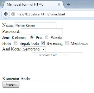 cara membuat form sederhana dengan html