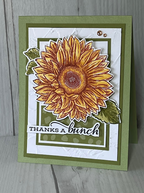 Sunflower-themed greeting card with a stunning sunflower image from the Celebrate Sunflower Stamp Set from Stampin' Up!