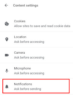 Content Setting Notifications Chrome