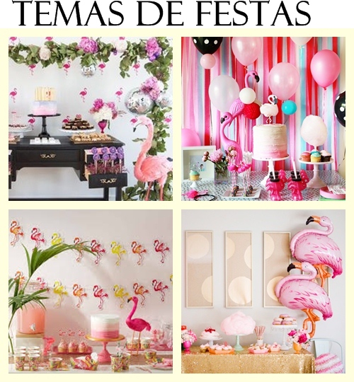 Tema de festa flamingos