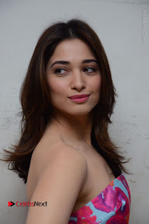 Actress Tamanna Latest Images in Floral Short Dress at Okkadochadu Movie Promotions  0119.JPG