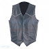 MENS CLASSIC LEATHER WHITE PIPING VEST for $108.80